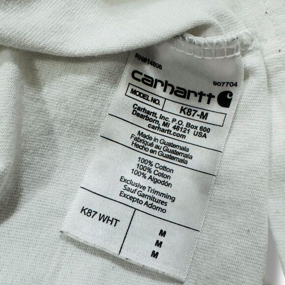 Carhartt Loose Fit White T Shirt Men’s Size Medium Short Sleeve Workwear Tee - Picture 8 of 8